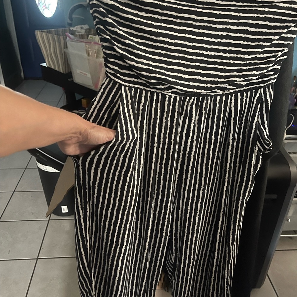 J for Justify Black and White Strapless Dress